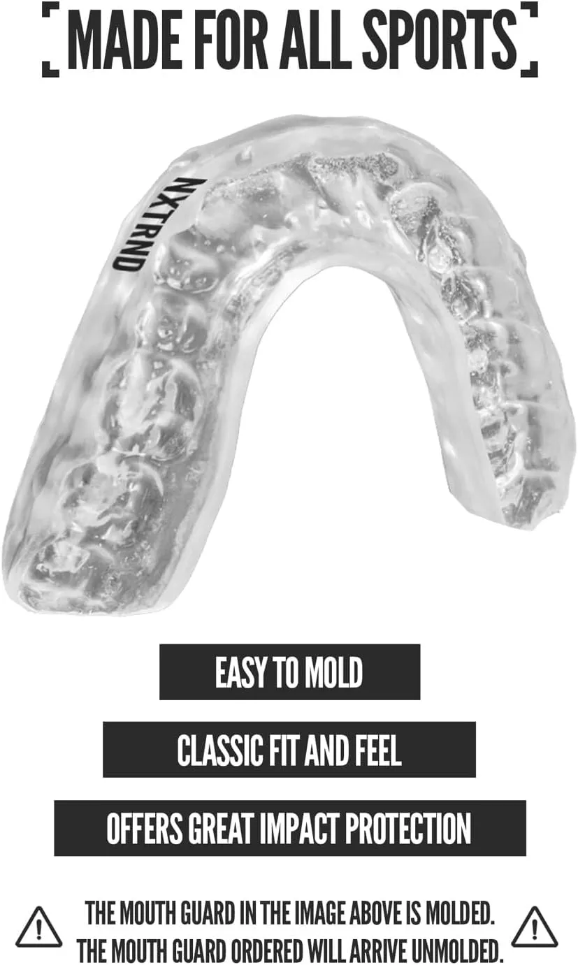 2 Pack Nxtrnd Classic Mouth Guard for All Sports (Transparent)