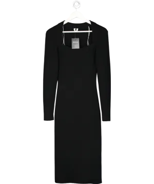 Arket Black Knitted Square-neck Dress UK S
