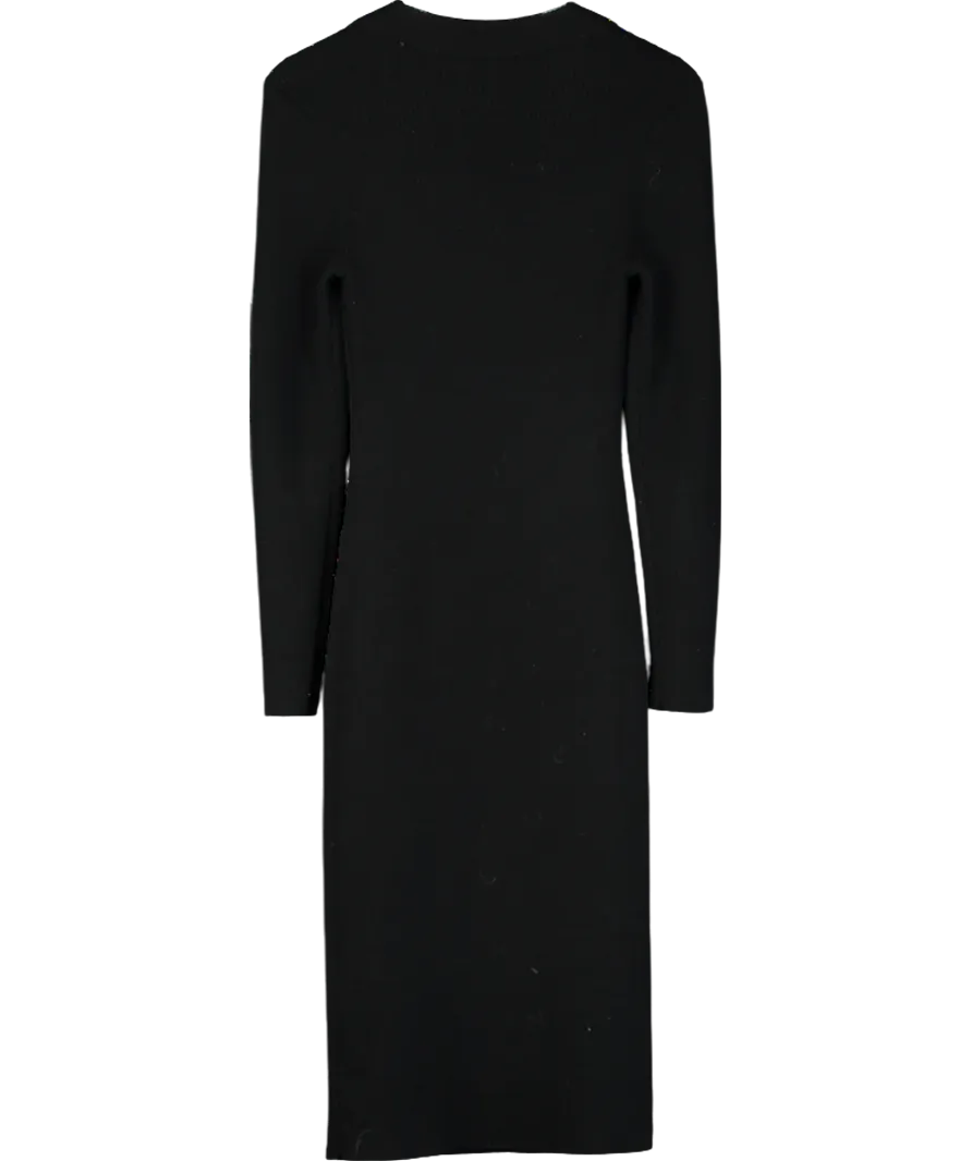 Arket Black Knitted Square-neck Dress UK S