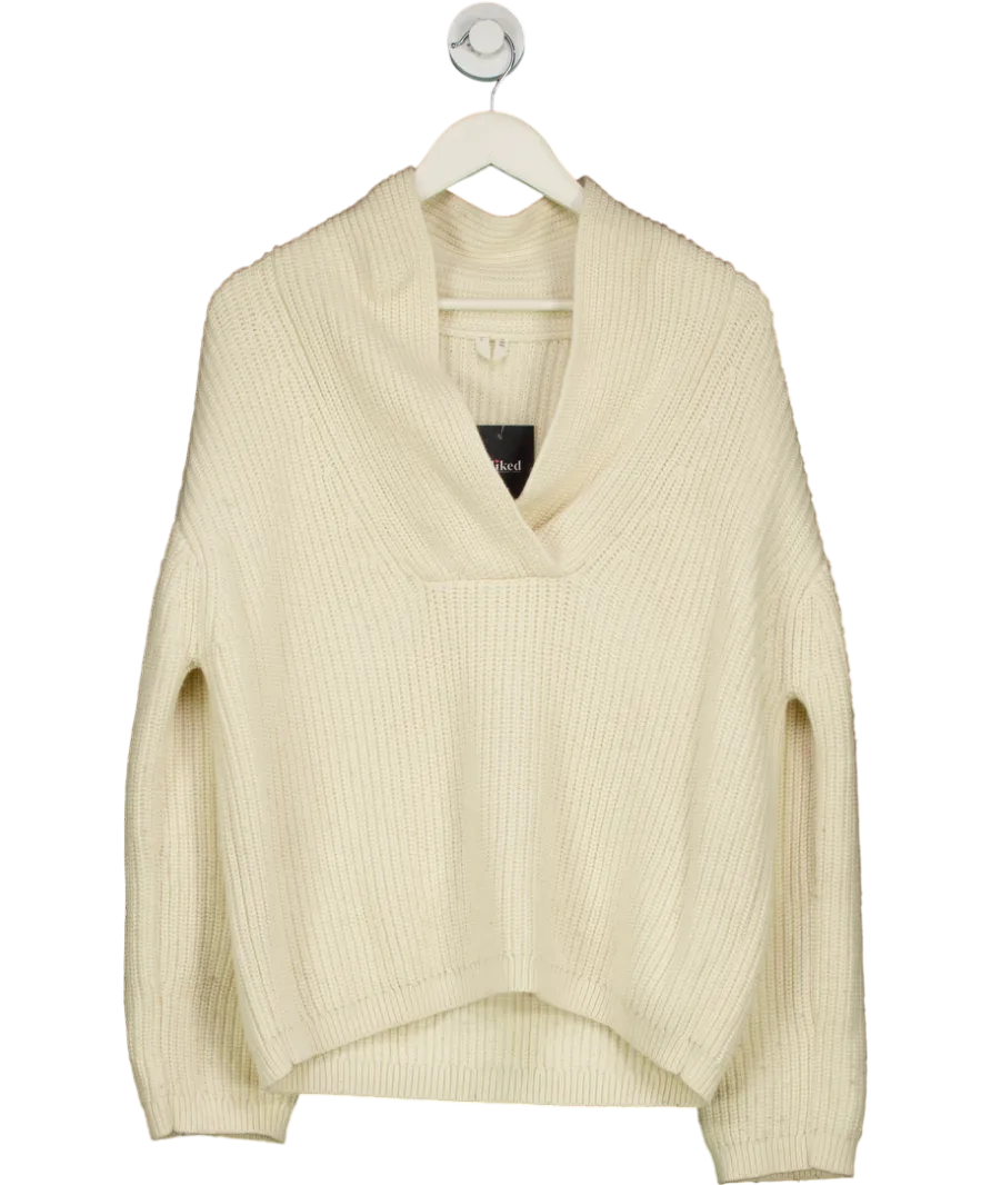 Arket Cream Shawl Collar Jumper UK S