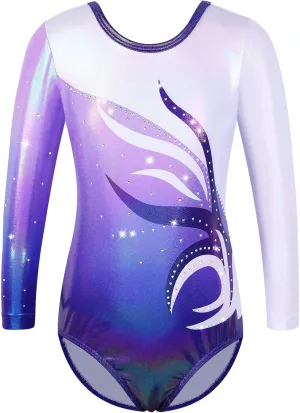 BAOHULU Gymnastics Leotards for Toddler Girls Patriotic Sparkle Red Blue Athletic Dancewear