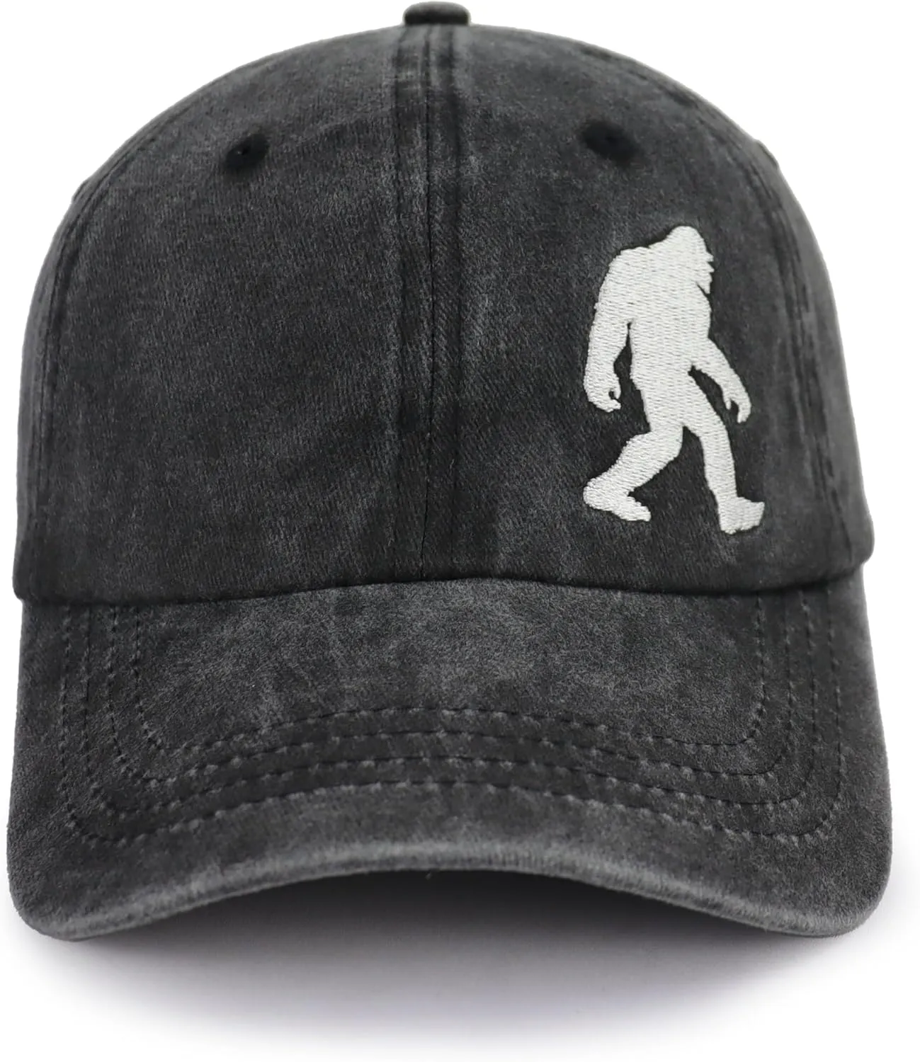Bigfoot Hat for Men Women, Adjustable Embroidered Cotton Denim Big Foot Sasquatch Baseball Cap