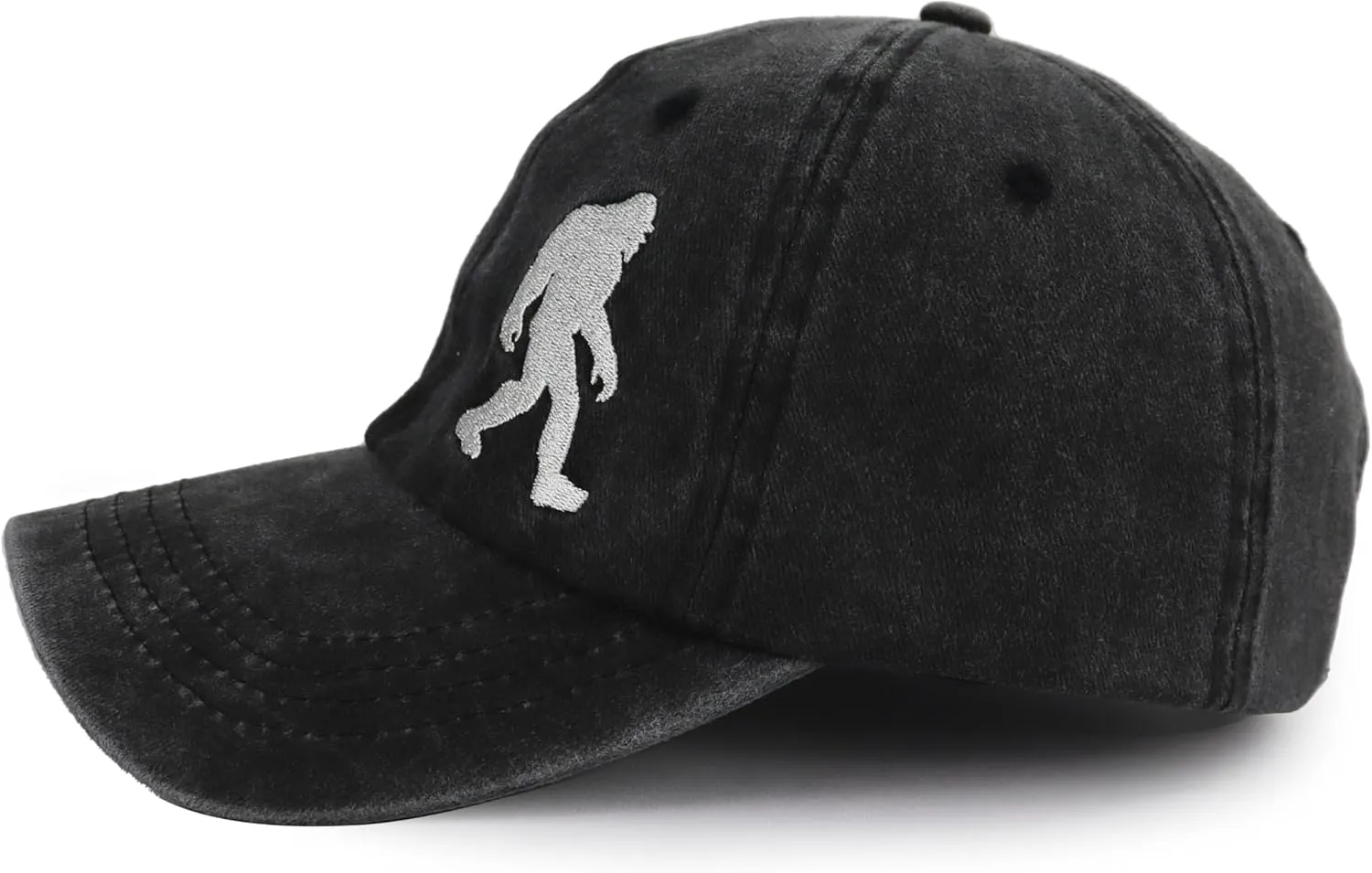 Bigfoot Hat for Men Women, Adjustable Embroidered Cotton Denim Big Foot Sasquatch Baseball Cap