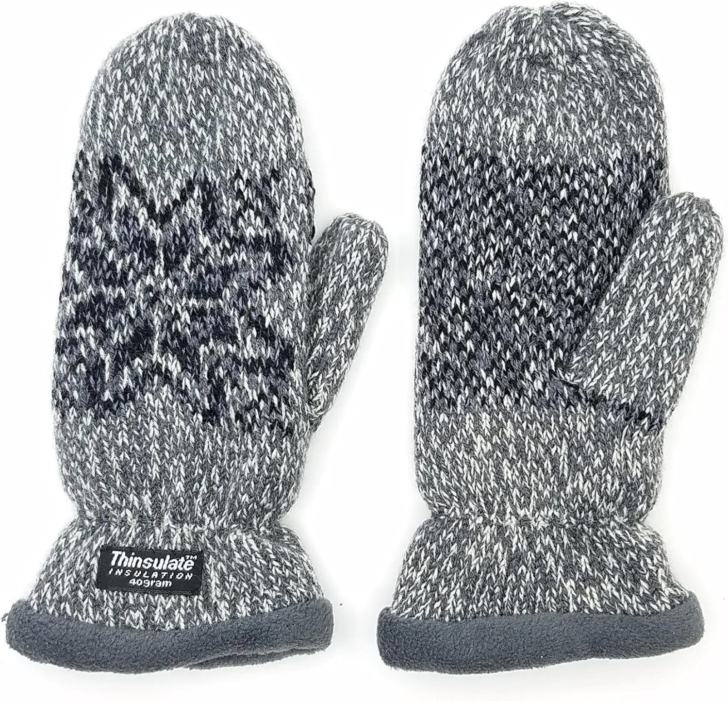BRUCERIVER Women Snowflake Knit Mittens with Warm Thinsulate Fleece Lining