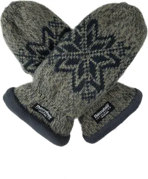 BRUCERIVER Women Snowflake Knit Mittens with Warm Thinsulate Fleece Lining