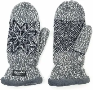 BRUCERIVER Women Snowflake Knit Mittens with Warm Thinsulate Fleece Lining