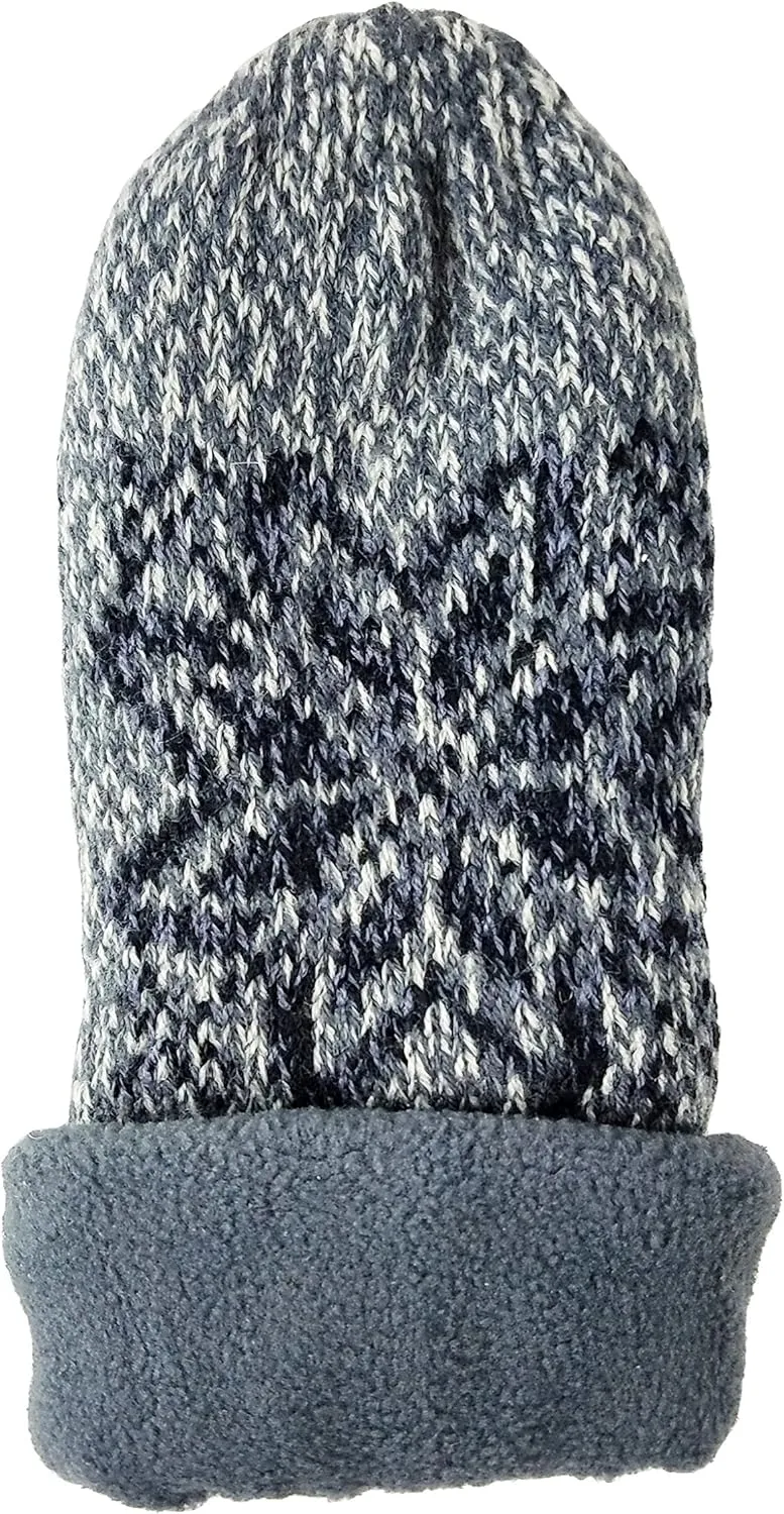 BRUCERIVER Women Snowflake Knit Mittens with Warm Thinsulate Fleece Lining