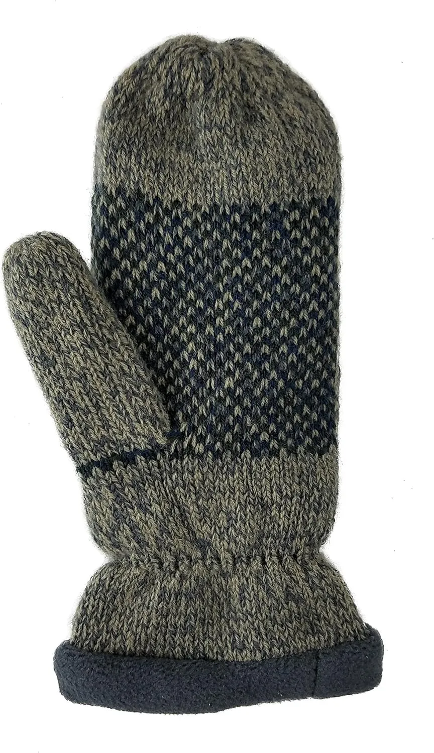 BRUCERIVER Women Snowflake Knit Mittens with Warm Thinsulate Fleece Lining