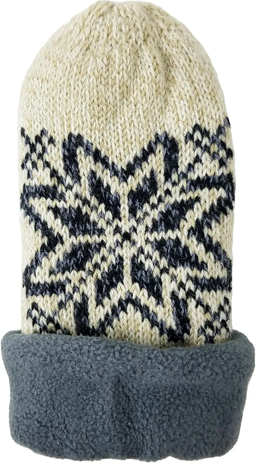 BRUCERIVER Women Snowflake Knit Mittens with Warm Thinsulate Fleece Lining