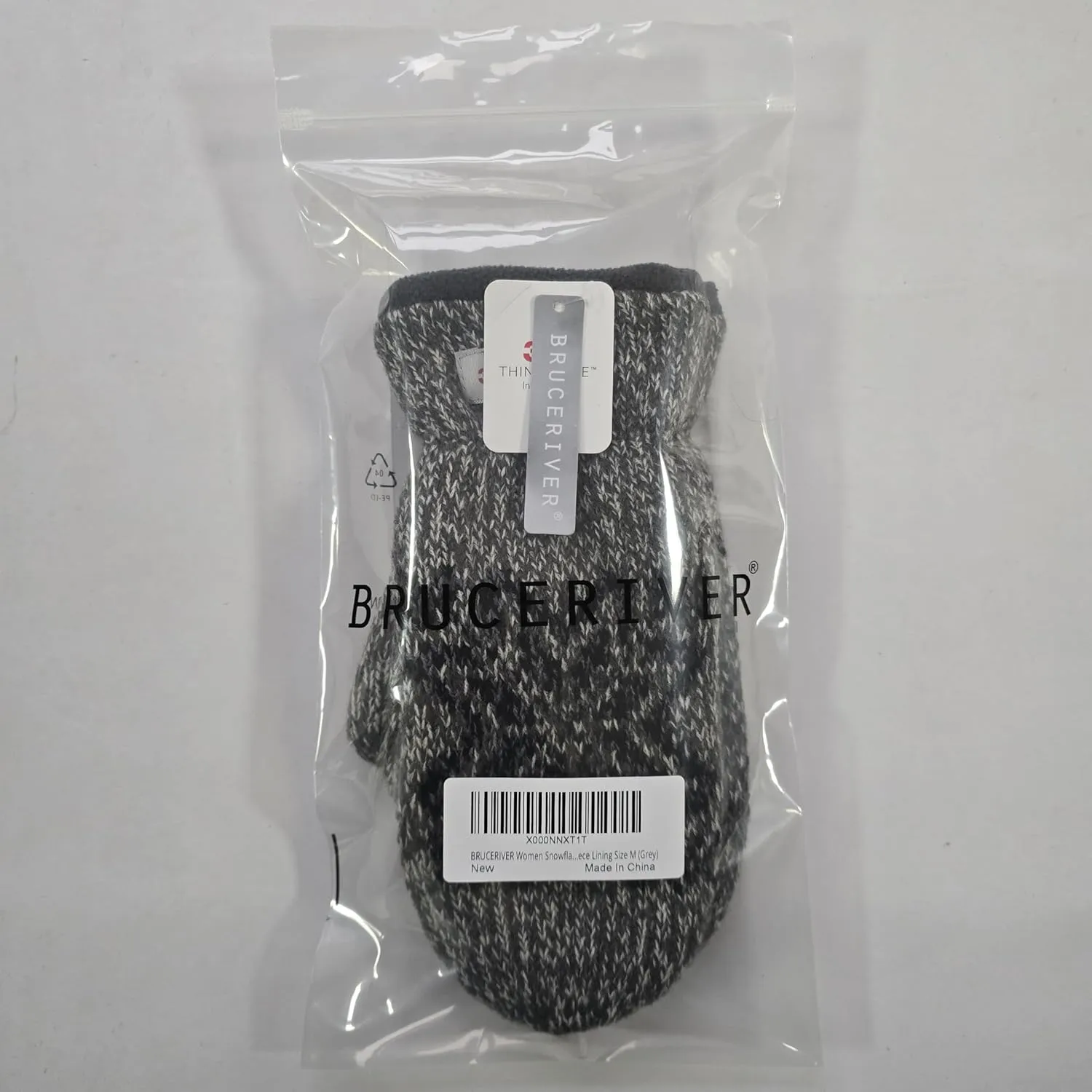 BRUCERIVER Women Snowflake Knit Mittens with Warm Thinsulate Fleece Lining