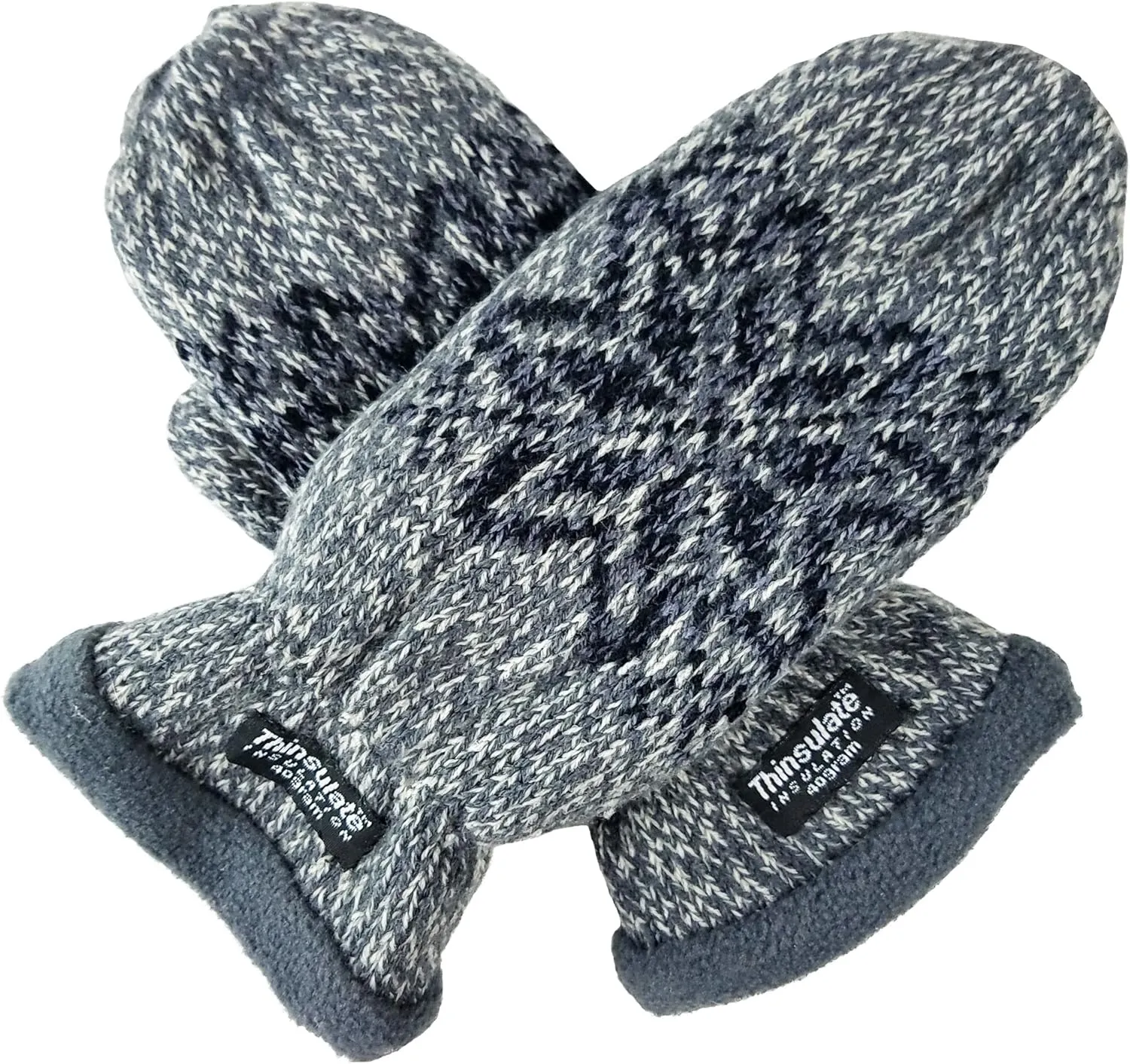 BRUCERIVER Women Snowflake Knit Mittens with Warm Thinsulate Fleece Lining