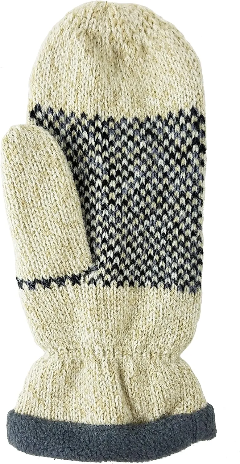 BRUCERIVER Women Snowflake Knit Mittens with Warm Thinsulate Fleece Lining