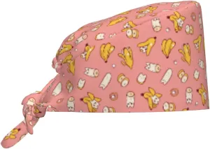 Doodle Beer Oktoberfest Scrub Caps Adjustable Working Cap with Sweatband Elastic Tie Back Hats for Women Men