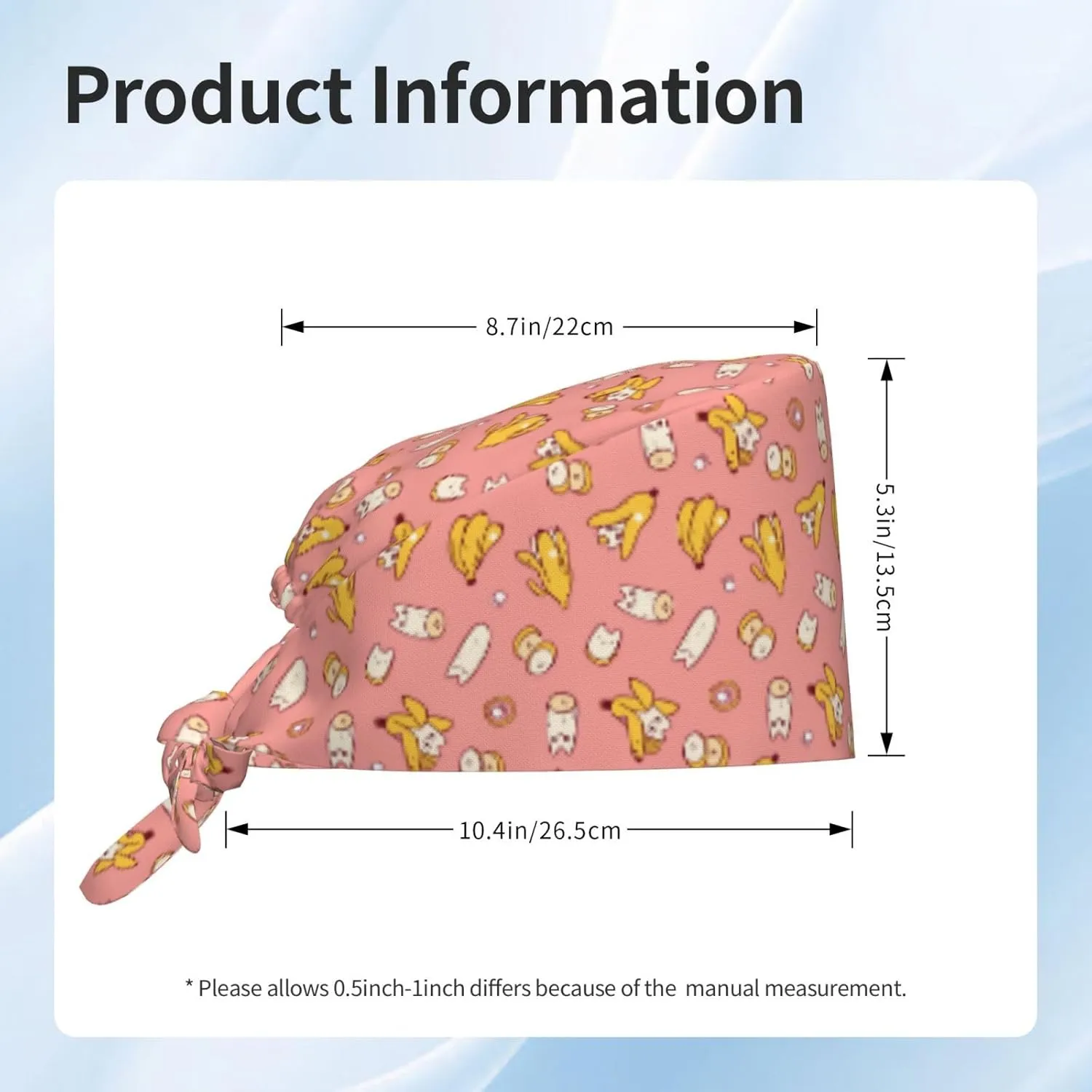 Doodle Beer Oktoberfest Scrub Caps Adjustable Working Cap with Sweatband Elastic Tie Back Hats for Women Men
