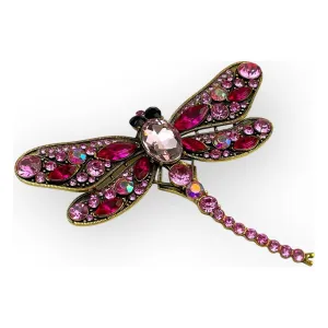 Dragonfly Brooch - Pink