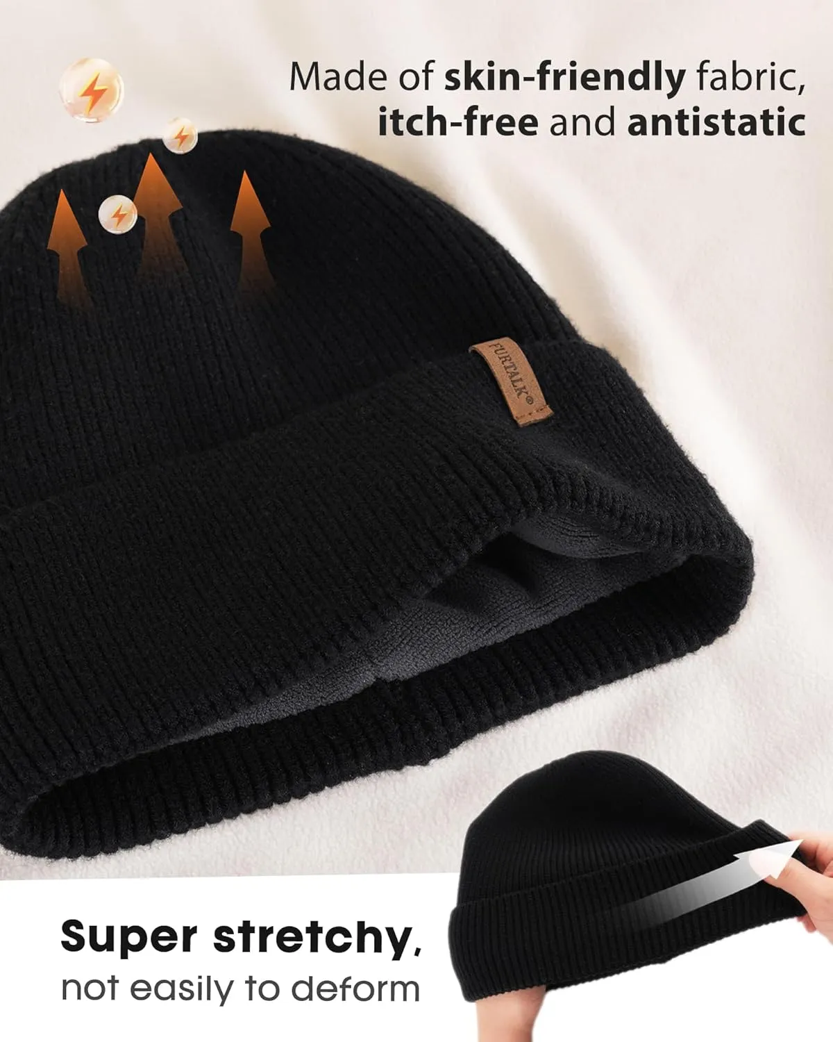 FURTALK Winter Hats for Men Women Fleece Lined Beanie Warm Cuffed Outdoor Skull Cap