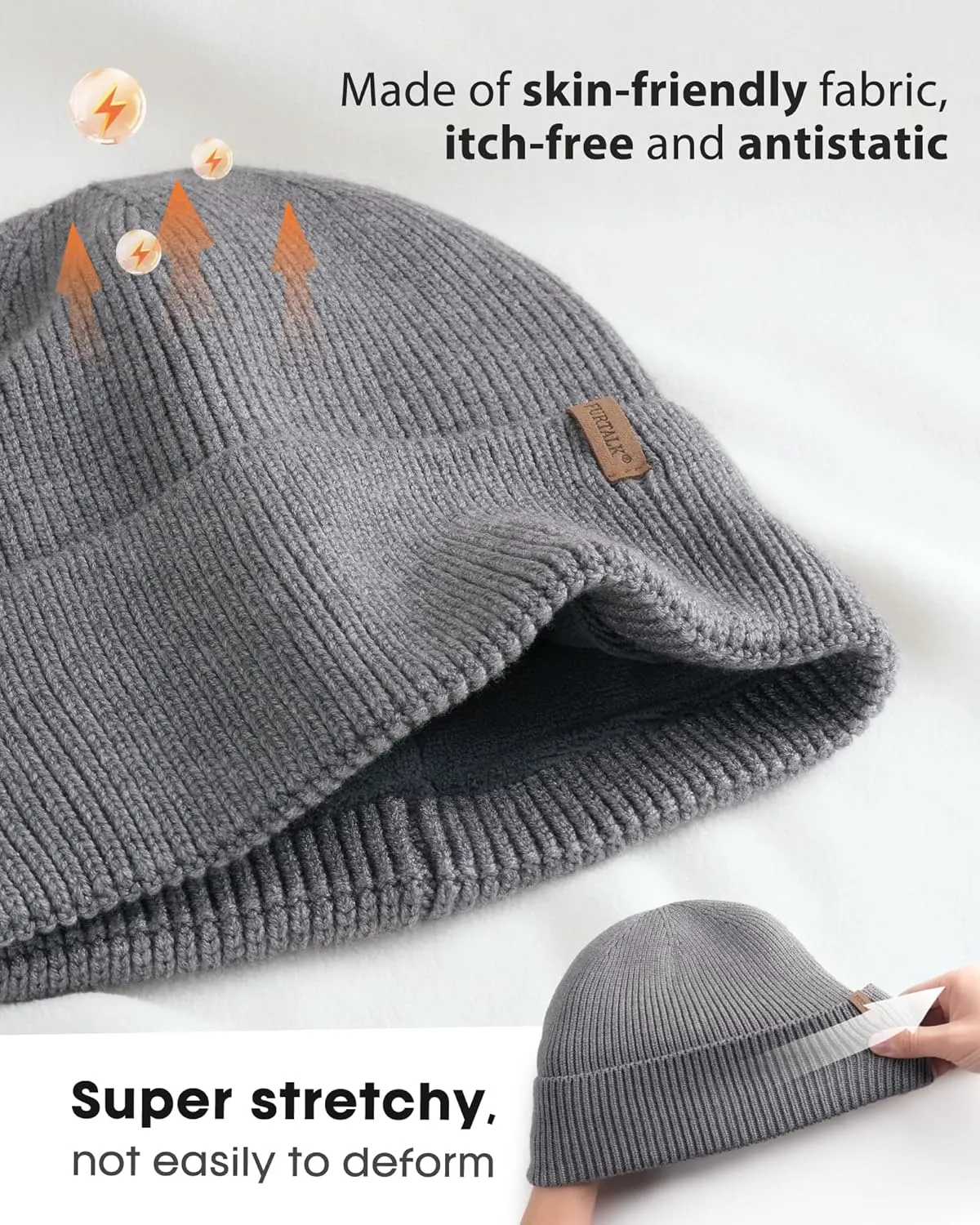 FURTALK Winter Hats for Men Women Fleece Lined Beanie Warm Cuffed Outdoor Skull Cap
