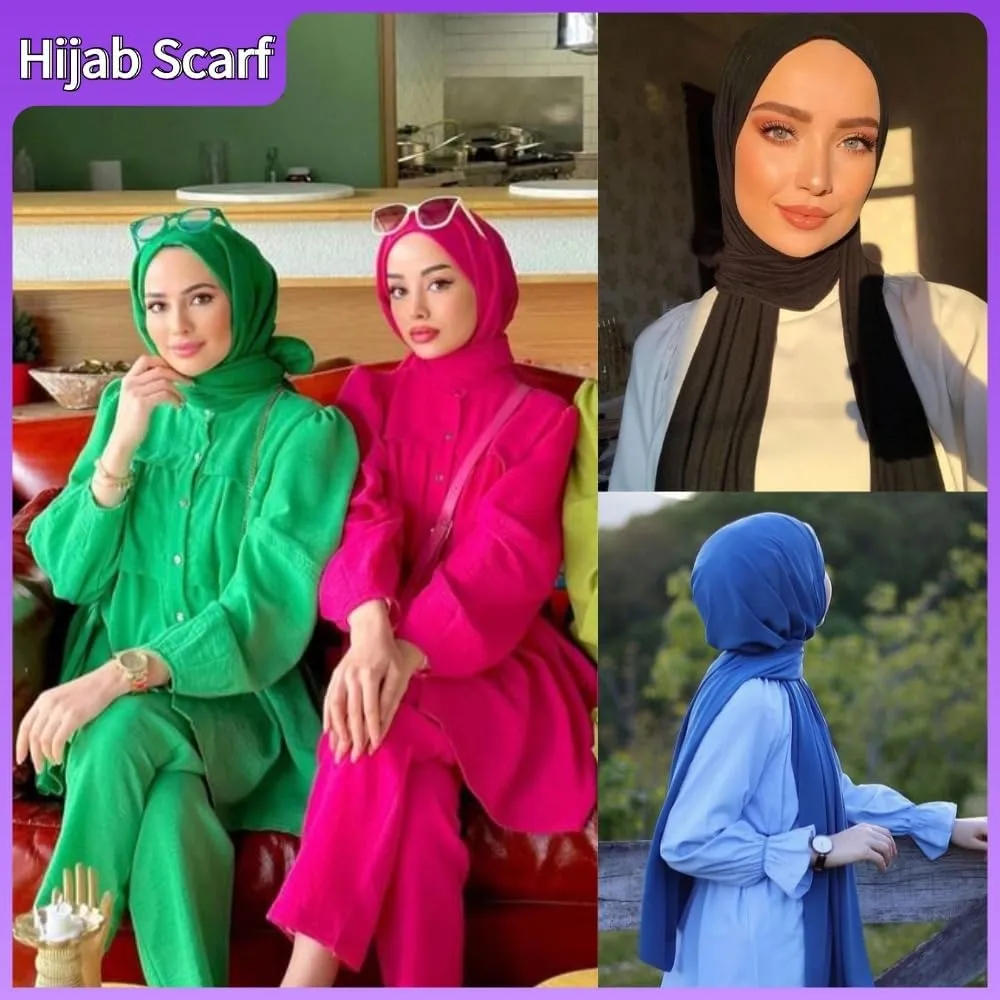 Head Wraps for Black Women Hijab Scarves Large Muslim Headwraps Stretch Hair Wraps Headband