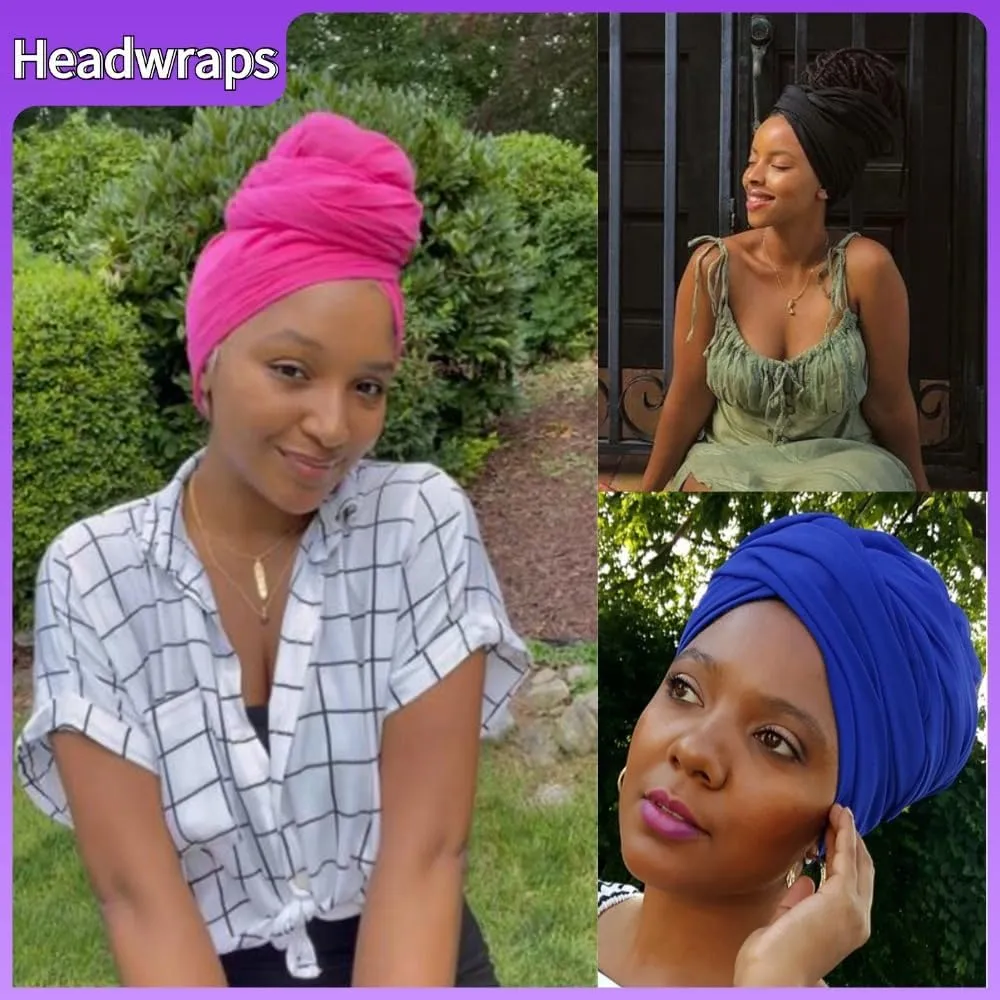Head Wraps for Black Women Hijab Scarves Large Muslim Headwraps Stretch Hair Wraps Headband