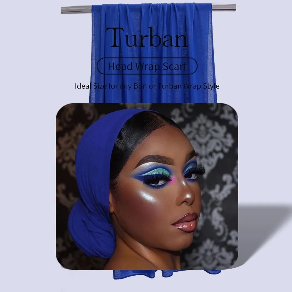 Head Wraps for Black Women Hijab Scarves Large Muslim Headwraps Stretch Hair Wraps Headband