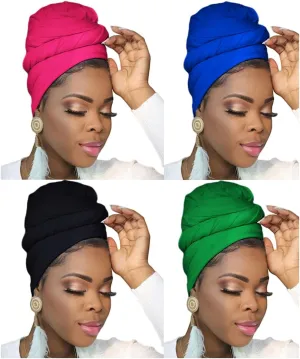 Head Wraps for Black Women Hijab Scarves Large Muslim Headwraps Stretch Hair Wraps Headband