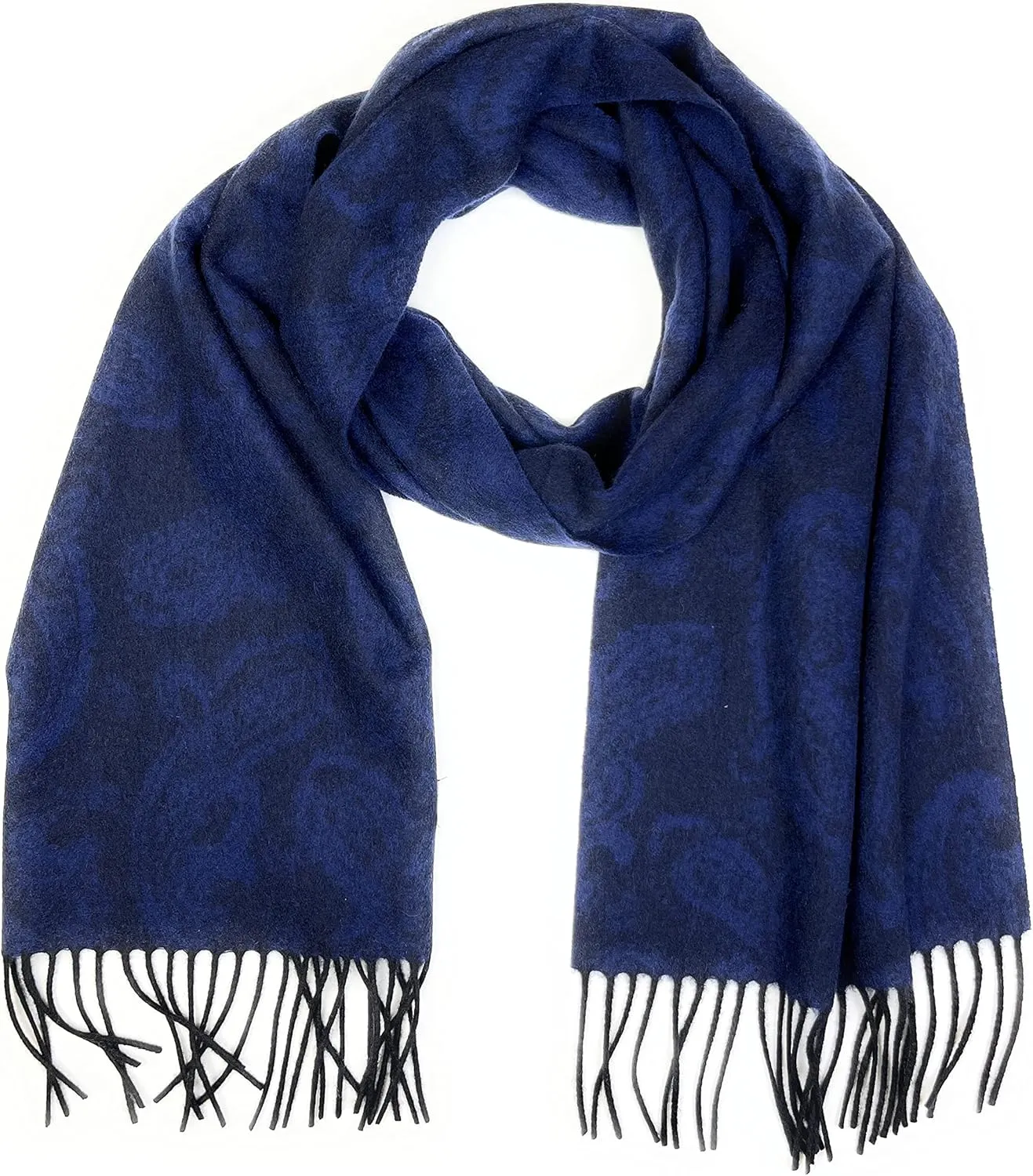 Hickey Freeman Patterned 100% Italian Cashmere Scarf for Men  Ultra-Soft Mens Winter Scarves, 66-Inches x 12-Inches