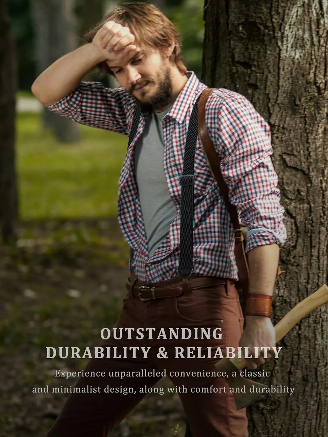Hidden Suspenders for Men 1.5'' Heavy-Duty Under Clothes 3 Snap Loops Outdoor & Skiing