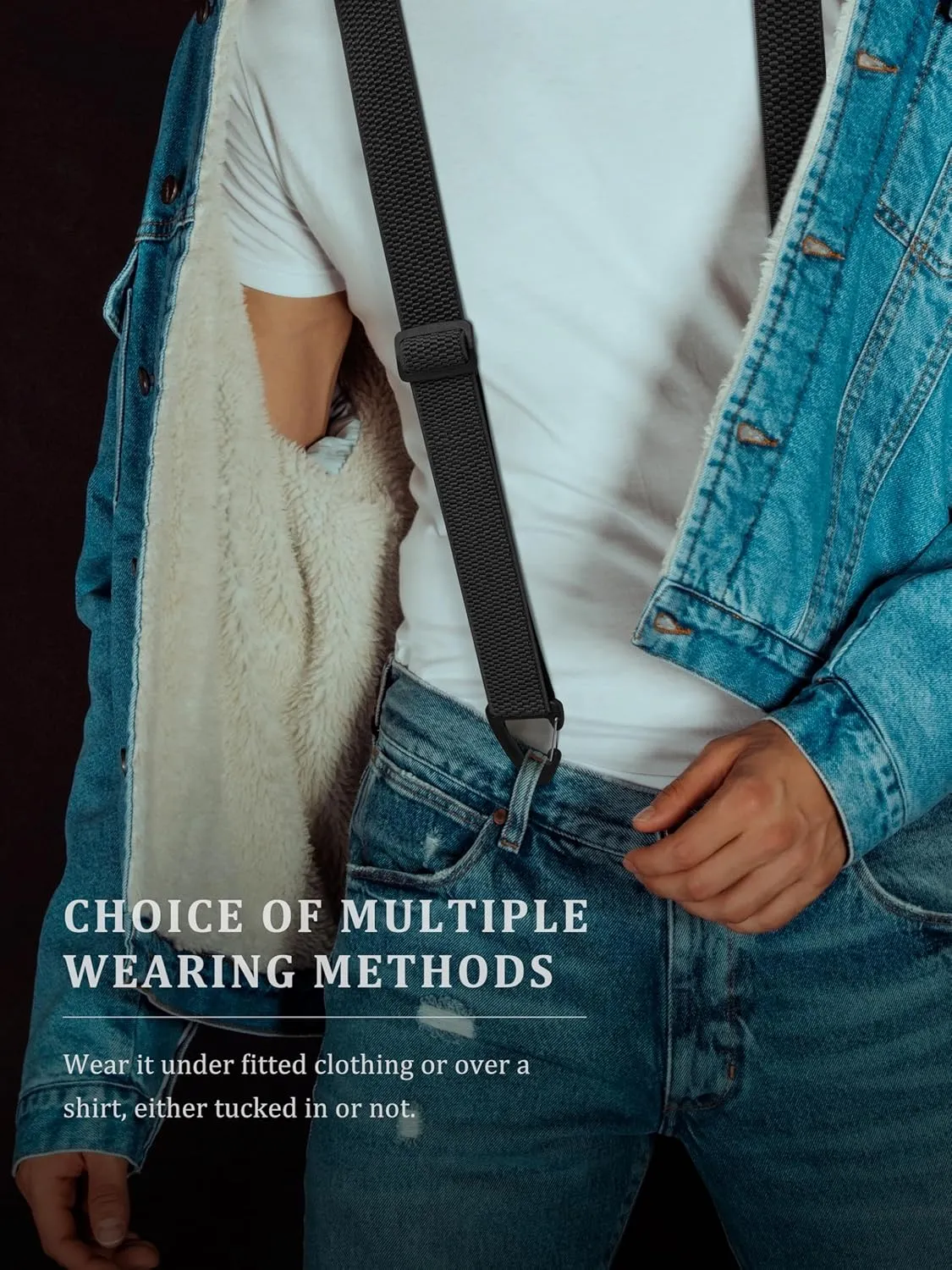 Hidden Suspenders for Men 1.5'' Heavy-Duty Under Clothes 3 Snap Loops Outdoor & Skiing