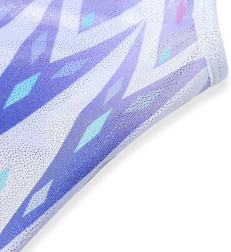 HOZIY Leotards for Girls Gymnastics Kids Children Biketard Snowflake Ribbon Blue Purple Hot Pink Sparkle