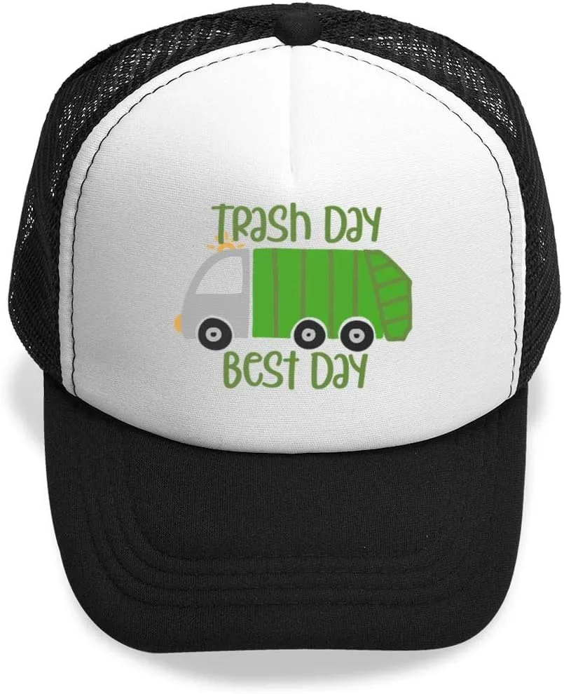 I Love Trash Garbage Trucks Youth Adjustable Mesh Hats Baseball Trucker Cap for Boys and Girls