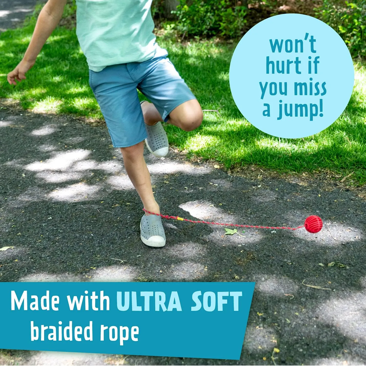 Just Jump It Original Retro Ankle Skipper Skip Ball Jumping and Skipping Toy for Exercise and Agility for Ages 4 and Up - Red
