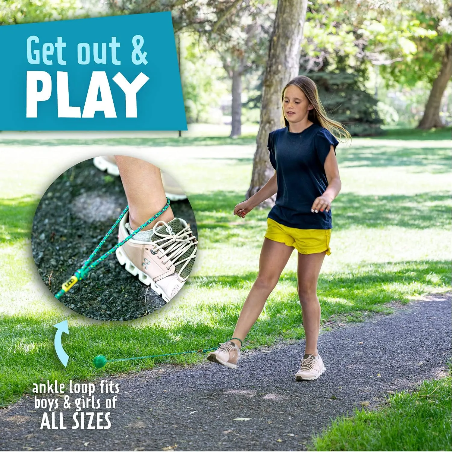 Just Jump It Original Retro Ankle Skipper Skip Ball Jumping and Skipping Toy for Exercise and Agility for Ages 4 and Up - Red