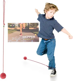 Just Jump It Original Retro Ankle Skipper Skip Ball Jumping and Skipping Toy for Exercise and Agility for Ages 4 and Up - Red