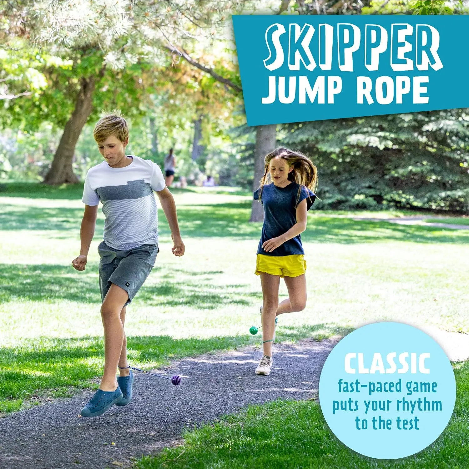 Just Jump It Original Retro Ankle Skipper Skip Ball Jumping and Skipping Toy for Exercise and Agility for Ages 4 and Up - Red