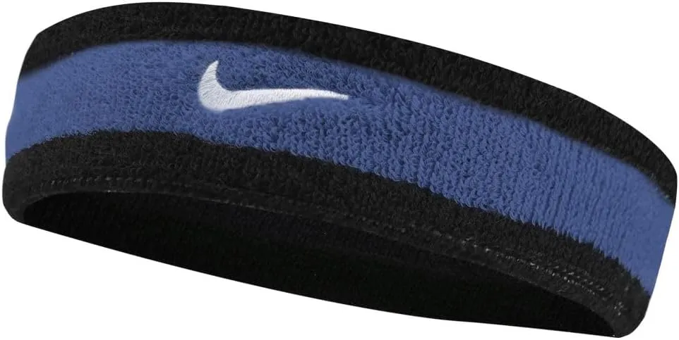 Nike Swoosh Stretch Headband (One Size) (Black/Blue/White)