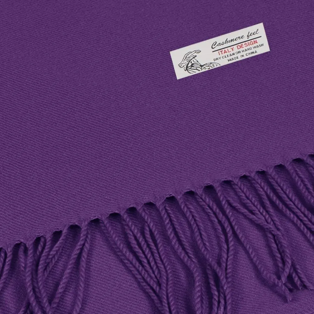 Plain Solid Color Cashmere Feel Classic Soft Luxurious Winter Scarf For Men Women