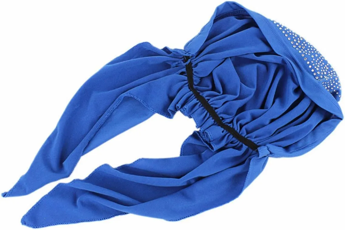 Qhome Womens Rhinestone Head Scarf Head Wrap Chemo Cap Spandex Bandana Du Rag