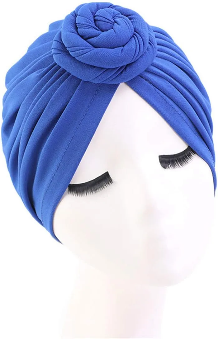 Qianmome Womens Turban African Pattern Knot Headwrap Beanie Pre-Tied Bonnet Chemo Cap Hair Loss Hat