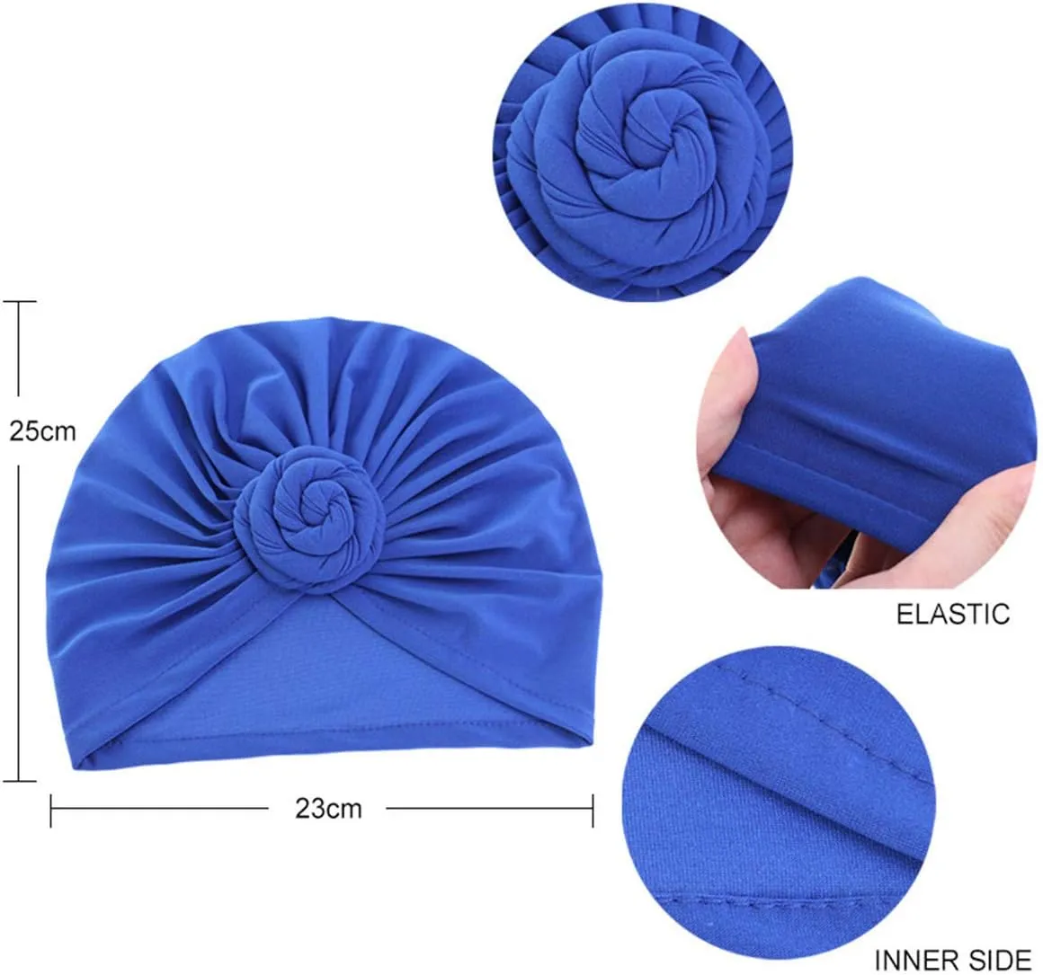 Qianmome Womens Turban African Pattern Knot Headwrap Beanie Pre-Tied Bonnet Chemo Cap Hair Loss Hat