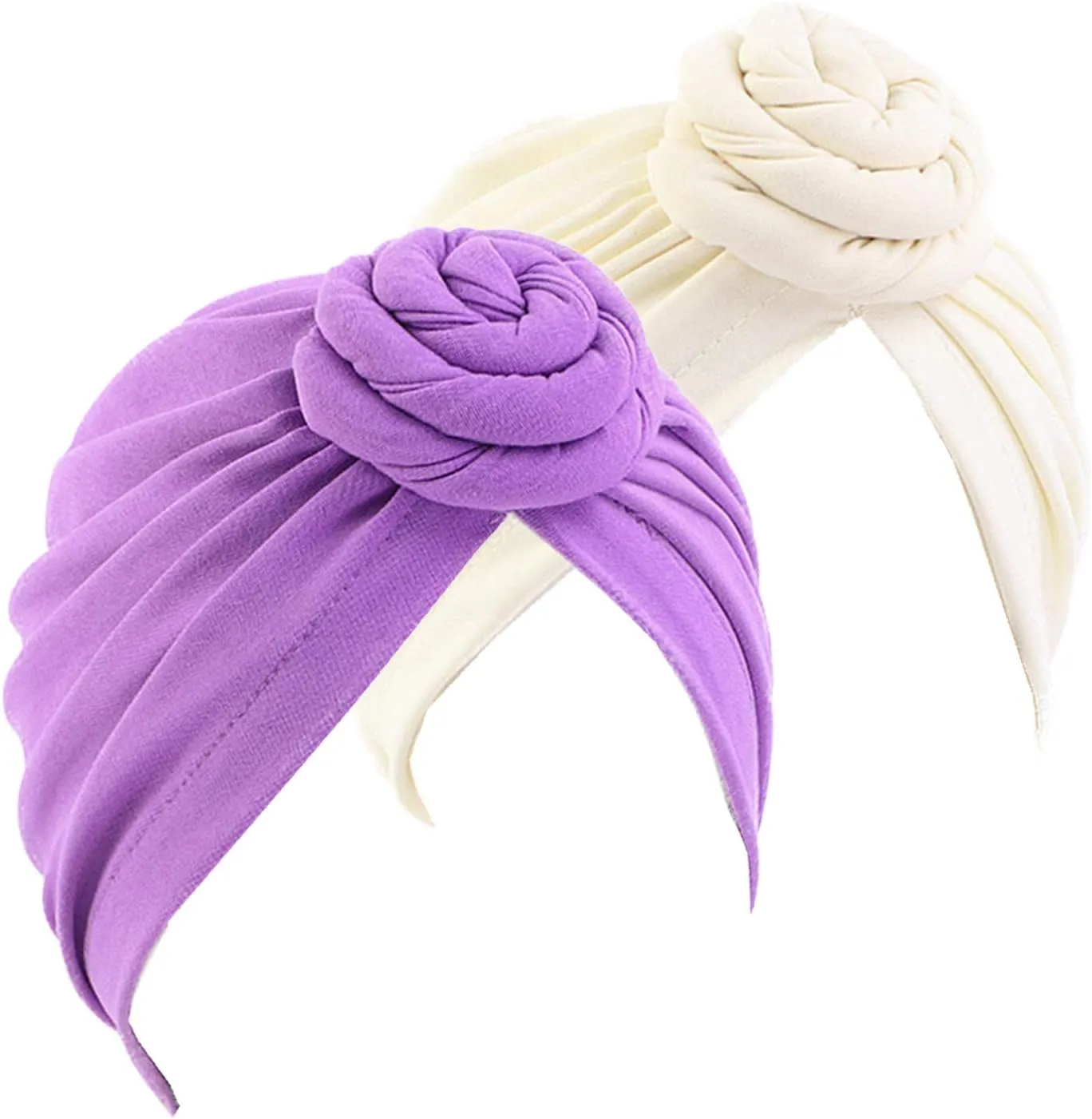 Qianmome Womens Turban African Pattern Knot Headwrap Beanie Pre-Tied Bonnet Chemo Cap Hair Loss Hat