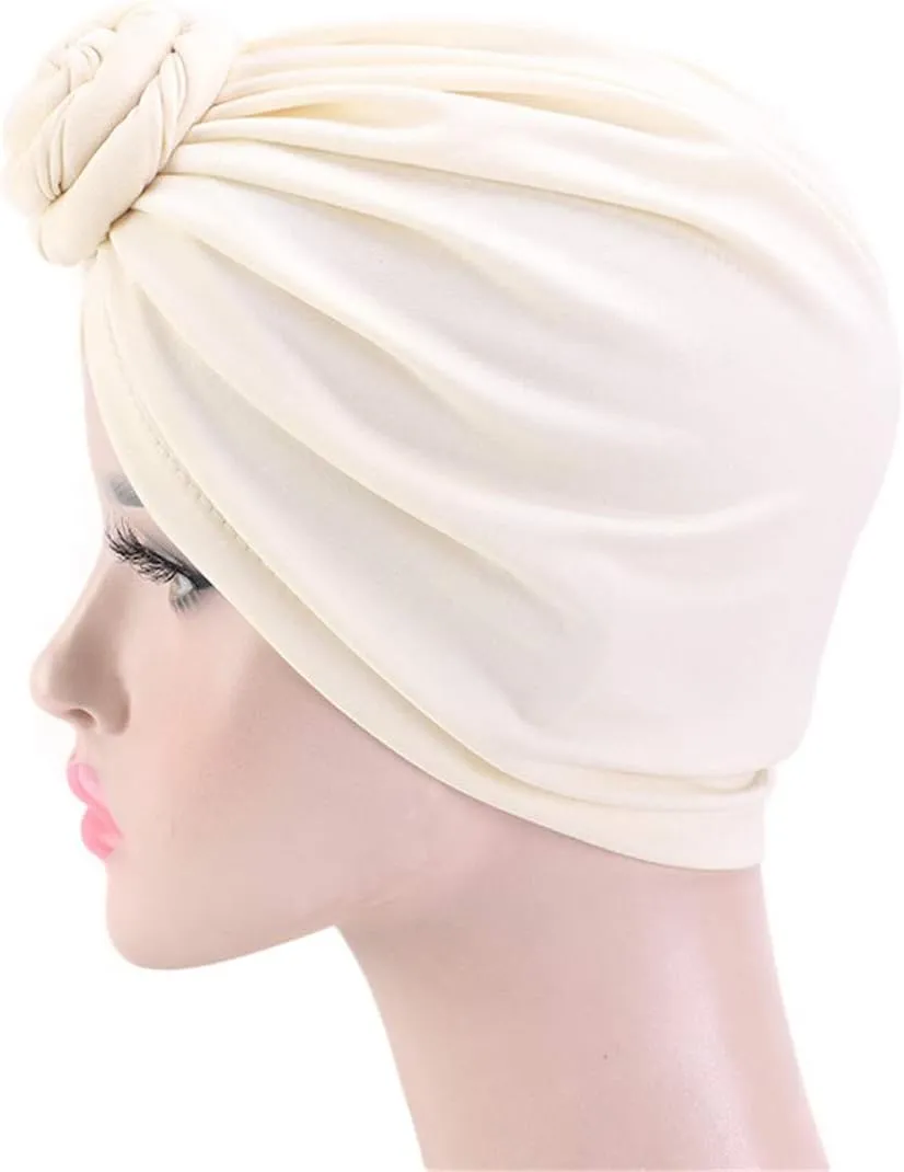 Qianmome Womens Turban African Pattern Knot Headwrap Beanie Pre-Tied Bonnet Chemo Cap Hair Loss Hat