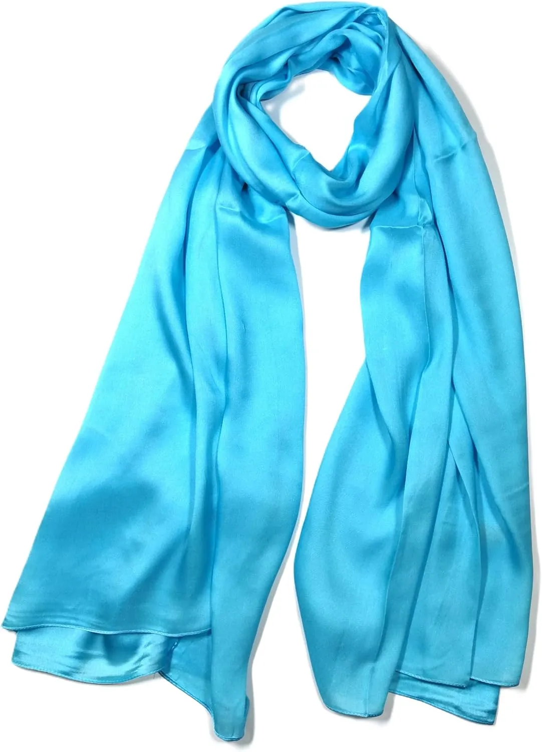 Shanlin Silk Feel Long Satin Patterned & Solid Color Scarves for Women in Gift Box