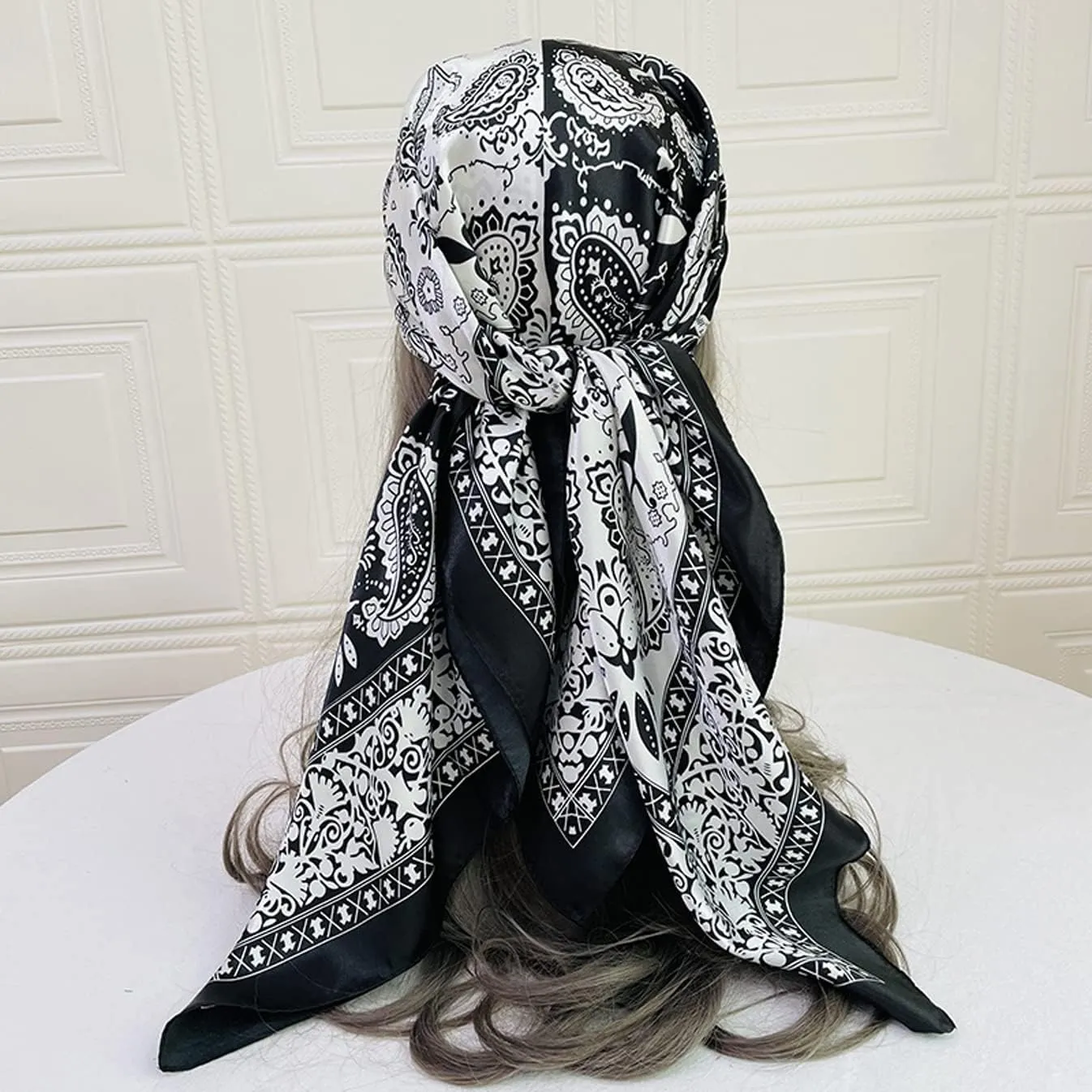 Silk Like Scarf Neck Scarves Womens Large Square Satin Hair Scarf 35 x 35 inches