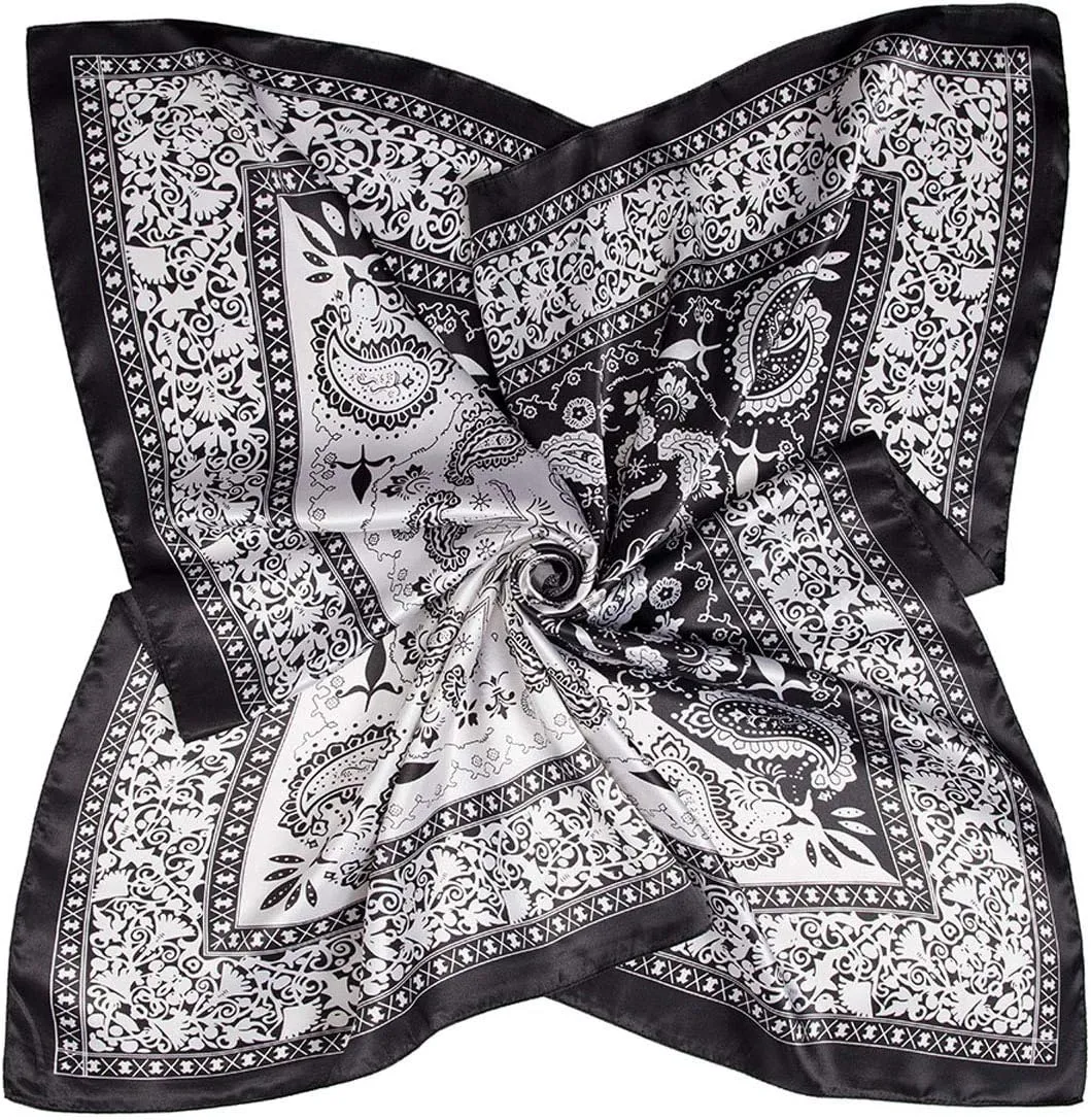 Silk Like Scarf Neck Scarves Womens Large Square Satin Hair Scarf 35 x 35 inches
