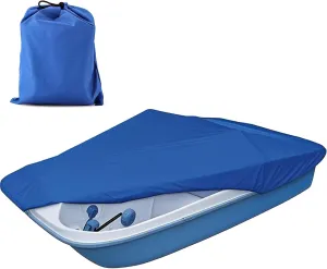 SPORTYOUTH Pedal Boat Cover, Universal Fit 3 or 5 Person Pedal Boat, Water-Resistant Anti-UV Dustproof Protective Covers Integrated with Windproof Buckle Straps - Blue