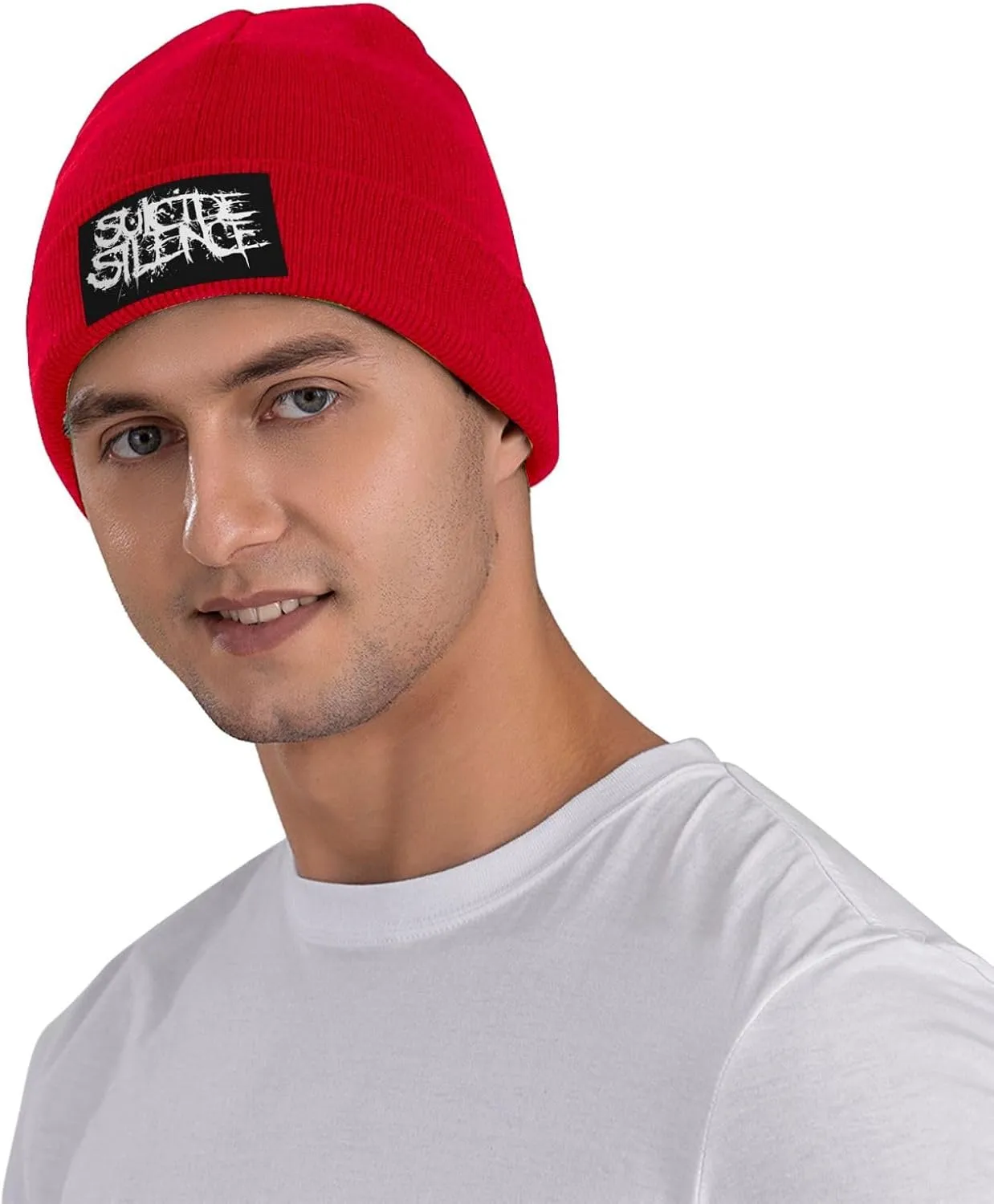 Suicide Music Silence Knit Cuffed Beanie Hat Warm Beanies Soft Slouchy Winter Hats Men's Women's Daily Caps Black