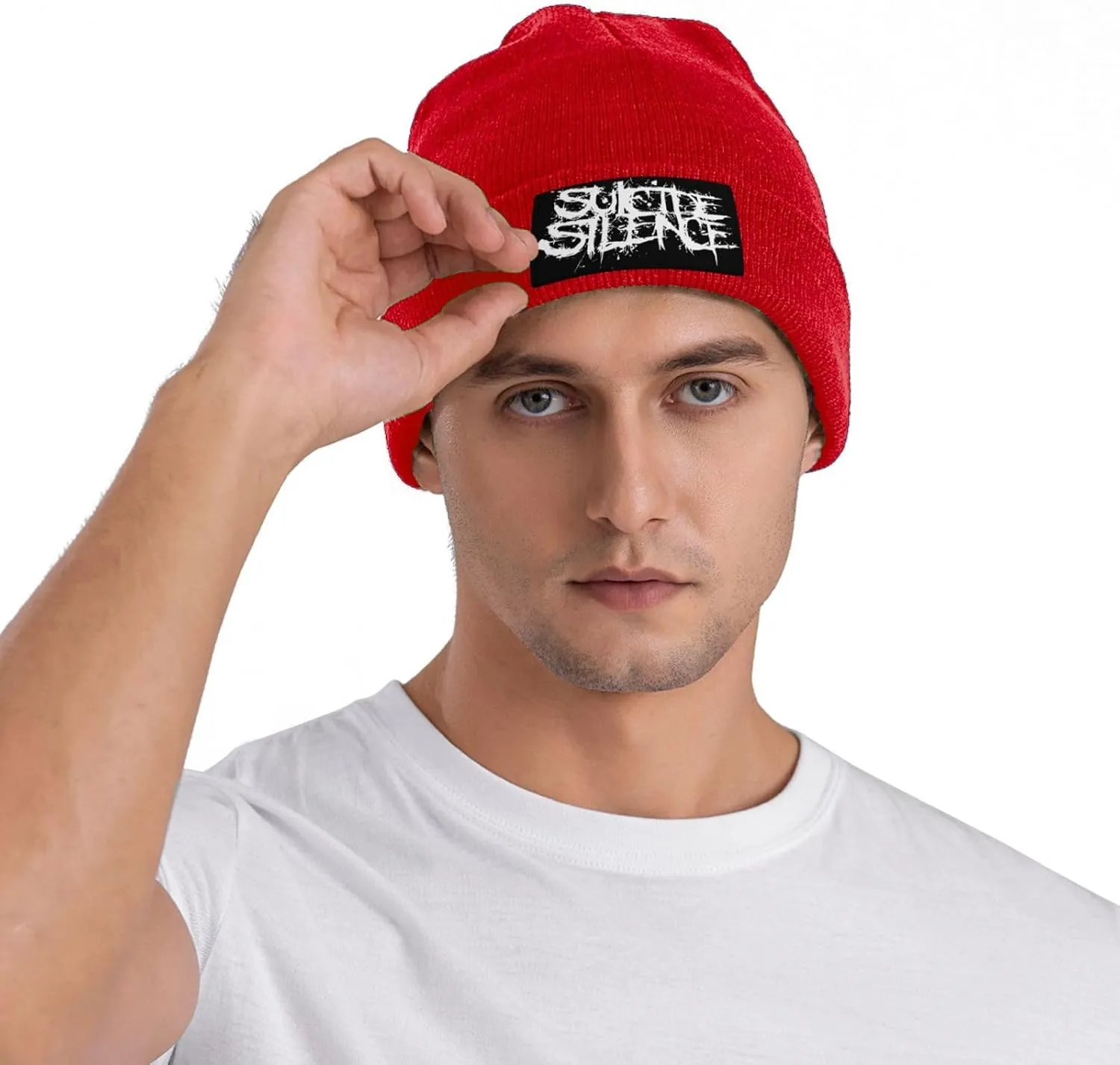 Suicide Music Silence Knit Cuffed Beanie Hat Warm Beanies Soft Slouchy Winter Hats Men's Women's Daily Caps Black