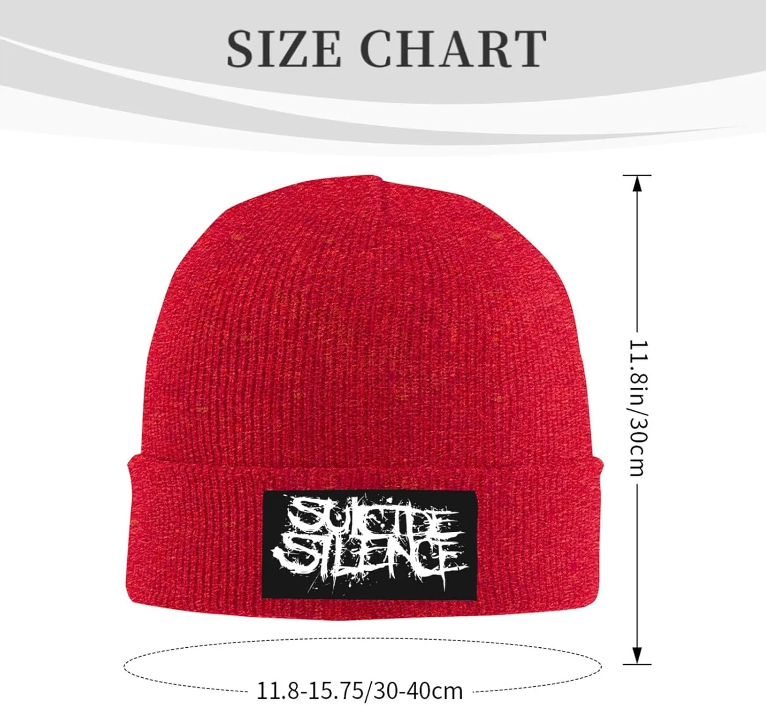 Suicide Music Silence Knit Cuffed Beanie Hat Warm Beanies Soft Slouchy Winter Hats Men's Women's Daily Caps Black