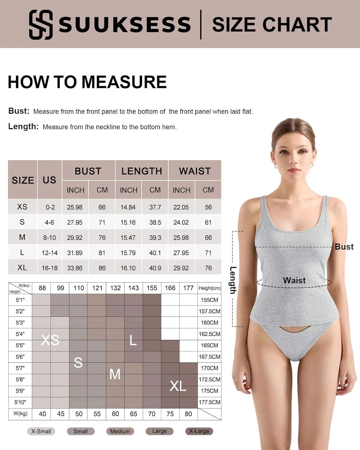 SUUKSESS Women Padded Cotton Ribbed Long Tank Tops 2025 Summer Going Out Basic Scoop Neck Cami Tops
