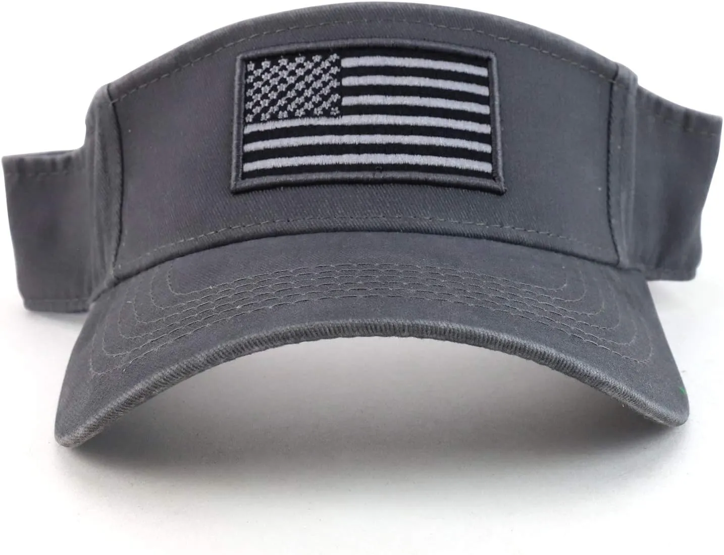 Trendy Apparel Shop USA American Flag Embroidered Polyester Summer Visor Hat